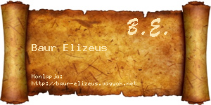 Baur Elizeus névjegykártya